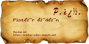 Pintér Ödön névjegykártya
