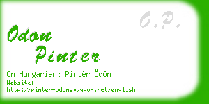 odon pinter business card
